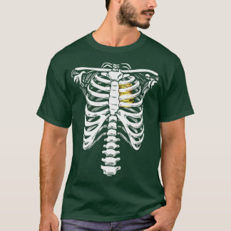 Guld Heart Skeleton Rib Cage Kärlek Heart of Guld T Shirt