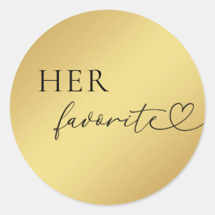 Guld Heart skrev sin favoritbröllopsförmån Runt Klistermärke