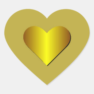 Guld Heart Sticker Hjärtformat Klistermärke