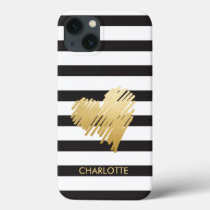 Guld Heart Stripe Personlig