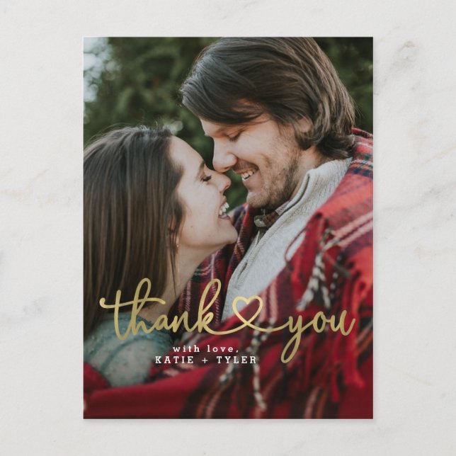 Guld Heart, tack, kort (Framsida)