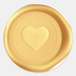Guld Heart Vax Seal Bröllop kuvert Stickers Runt Klistermärke