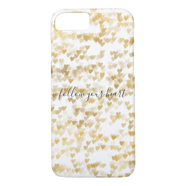 Guld Hearts Case-Mate iPhone Skal (Baksida)