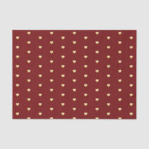 Guld Hearts Faux Foil Mönster på Mörk Red