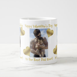 Guld Hearts Lycklig Valentine's Best Pappa någonsi Jumbo Mugg