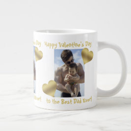Guld Hearts Lycklig Valentine's Best Pappa någonsi Jumbo Mugg