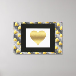 Guld Hearts och Black Rand Canvastryck