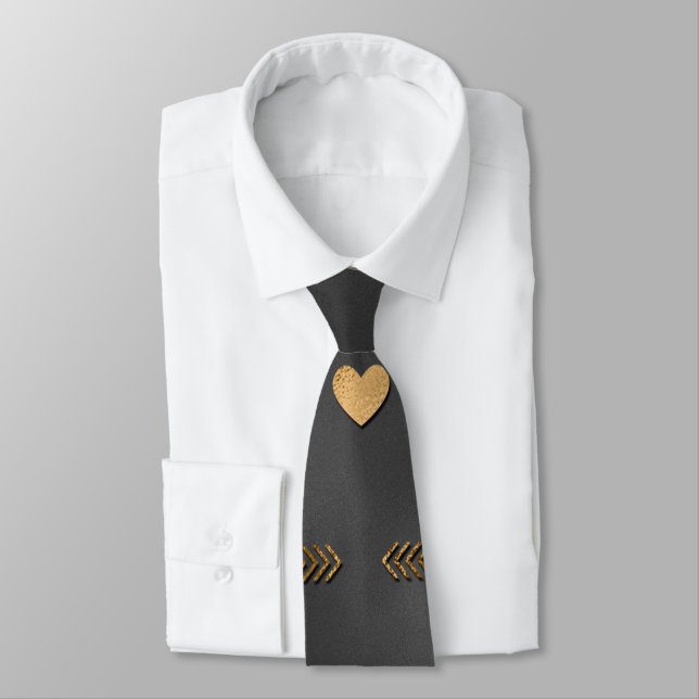 Guld Hearts on Black Elegant Valentine Slips (Bunden)