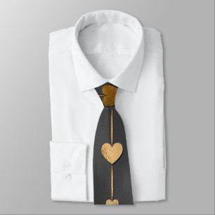 Guld Hearts on Black Elegant Valentine Slips