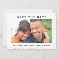 Guld Hearts Photo Save Date Card