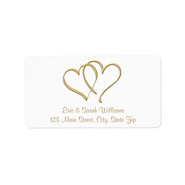 Guld Hearts Returetiketter Adressetikett (Framsidan)