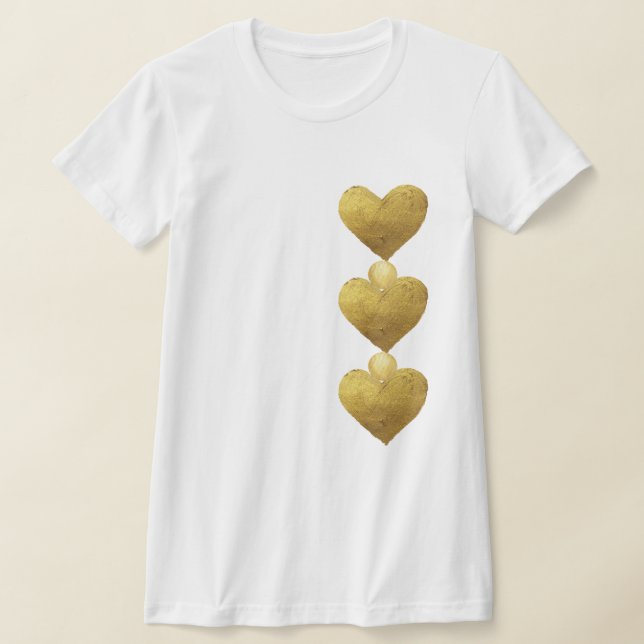 Guld Hearts T-Shirt (Laydown)