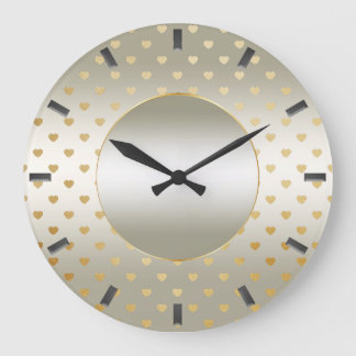 Guld Hearts Wall Clock Stor Klocka