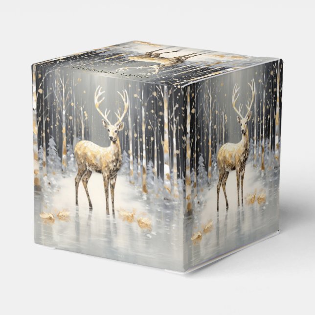 Guld-Helgdag för julrenar Presentaskar (Baksidan Sidan)