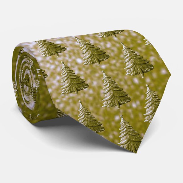 Guld Helgdag Julgran Neck Tie Slips (Rullad)