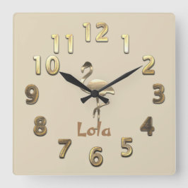 Guld Helgdagars Vibe Fyrkantig Klocka