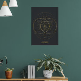 Guld Helig Geometri Stjärnkompass Konsttryck Poster