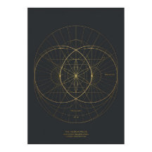 Guld Helig Geometri Stjärnkompass Konsttryck