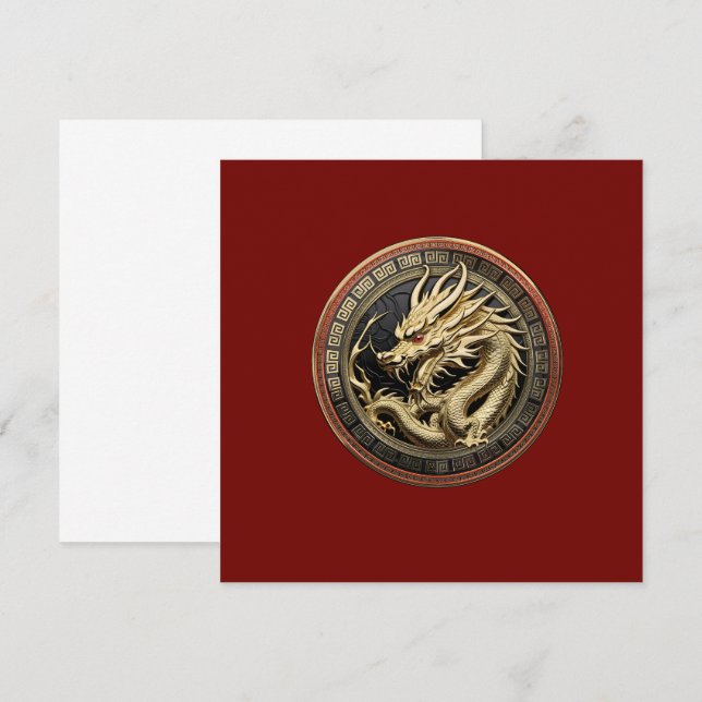 Guld Helig Östra Dragon Medallion Red Velvet (Fram/baksida)