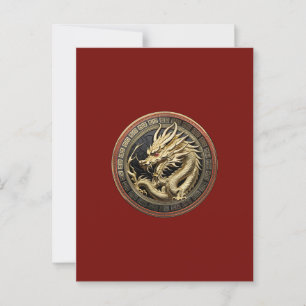 Guld Helig Östra Dragon Medallion Red Velvet Vykort