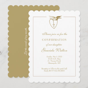 Guld Heliga Anrit Sacrament of Confirmation Inbjudningar