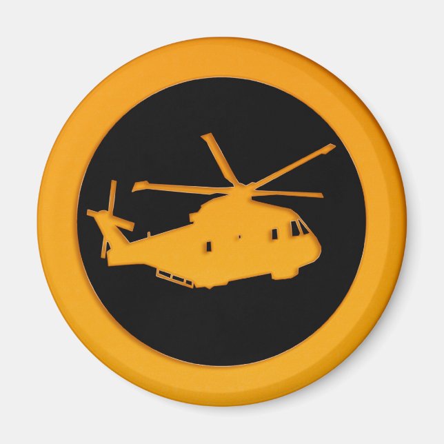 Guld helikopter magnet (Framsidan)