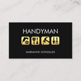 Guld Hemreparation Handyman Verktyg Visitkort