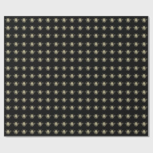 Guld Heraldic Vintage honey Bee Black Presentpapper