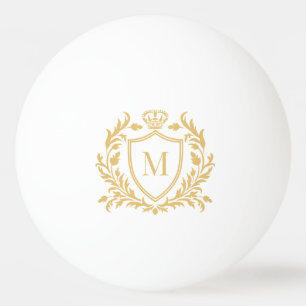 Guld Heraldisk Kröningsmonogram Pingisboll