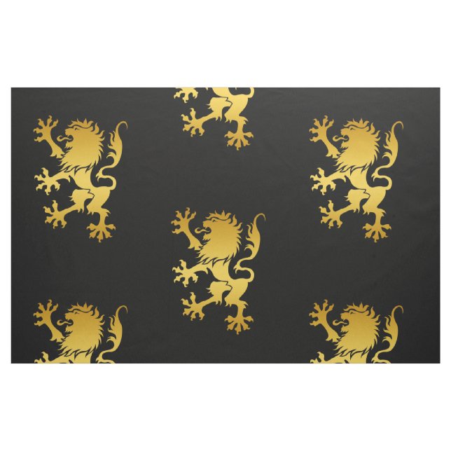 Guld- heraldiskt lejont tyg (Fat Quarter)