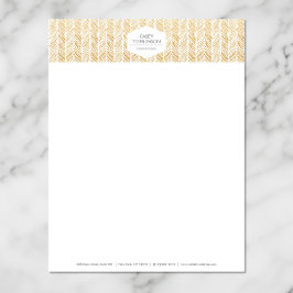 GULD HERRINGBONE/CHEVRON ARTWORK Letterhead Brevhuvud