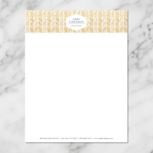 GULD HERRINGBONE/CHEVRON ARTWORK Letterhead Brevhuvud