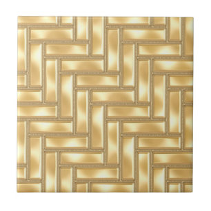 Guld- Herringbone Kakelplatta
