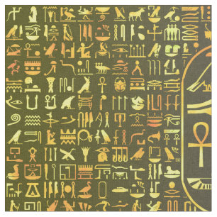 Guld- Hieroglyphics Tyg