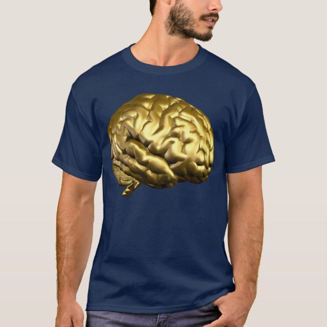 Guld- hjärna t-shirt (Framsida)