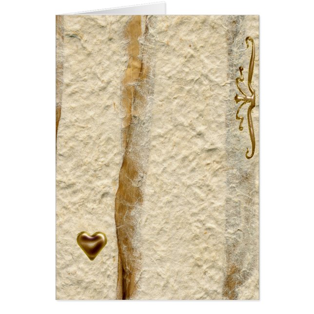 Guld- hjärta hälsningskort (Framsidan)