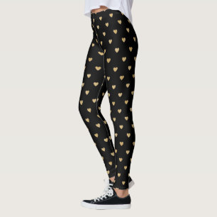guld hjärtan, kosmisk stjärna, mönster-balkar leggings