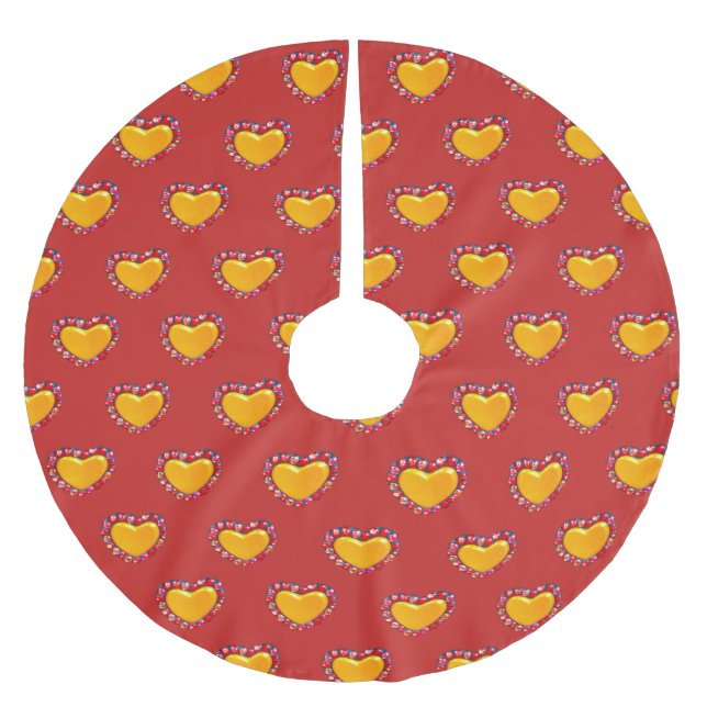 Guld-hjärtan Thunder_Cove Julgransmatta Borstad Polyester (Framsidan)