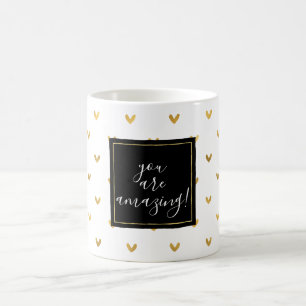Guld- hjärtor kaffemugg