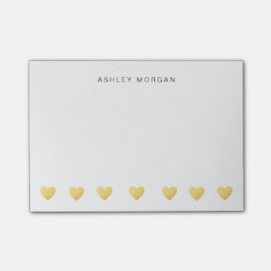 Guld- hjärtor och namnpersonligen Postar-it® Post-it Block