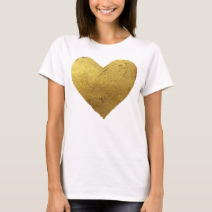 Guld hjärtsymbol för kärlek T-Shirt