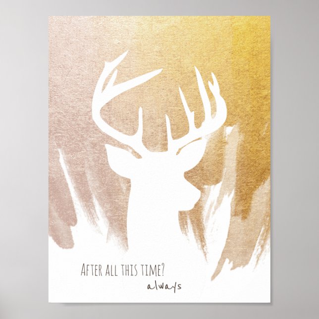Guld Hjort Patronus Poster (Framsidan)