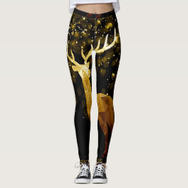 GULD- HJORTSVART LEGGINGS