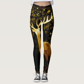 GULD- HJORTSVART LEGGINGS