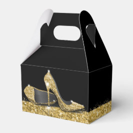 Guld Högklackars Confetti Rand Elegant Black Presentaskar