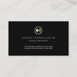 Guld-högtalarikonen Ljud Ingenjör Affärskort Visitkort