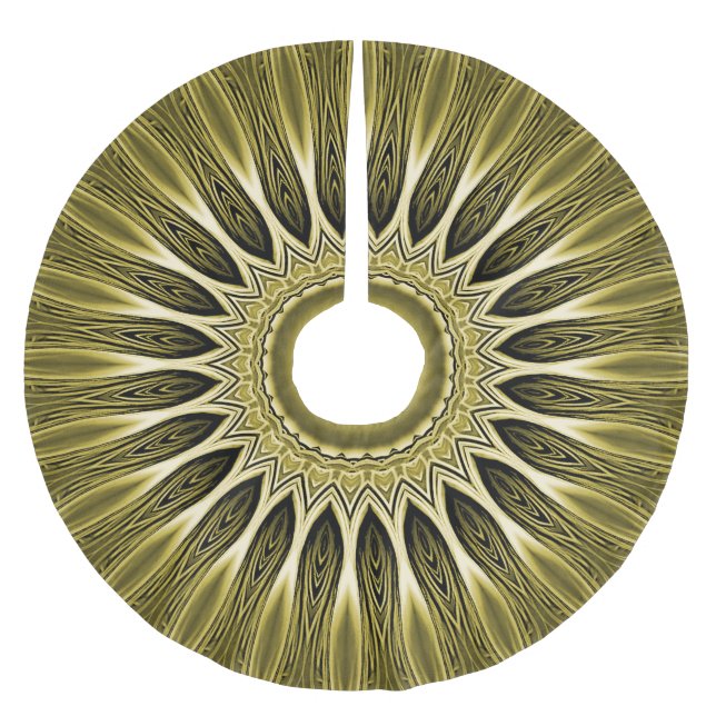 Guld Holiday Jul Rockad Julgransmatta Borstad Polyester (Framsidan)
