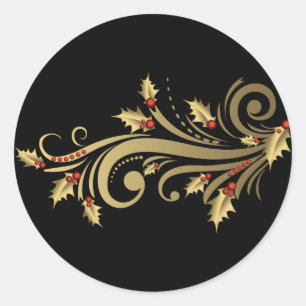 Guld Holly & Rulla Stickers Runt Klistermärke