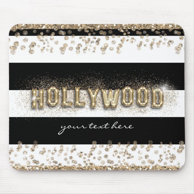 Guld Hollywood Black & White Rand Mouse Pad Musmatta (Framsidan)