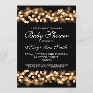 Guld- Hollywood för elegant baby shower Glam Inbjudningar